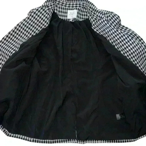 Anthroplogie Maison d’ Amélie gingham blazer black and white size Large - Picture 4 of 8